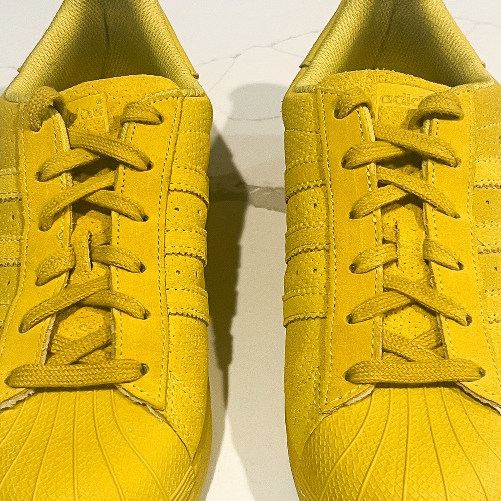 Adidas Superstar Shell Toe Yellow Sneaker Mens Sz 5.5 - Picture 5 of 16